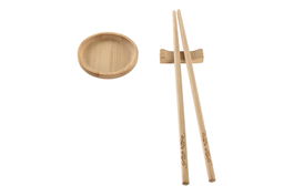 DKD Home Decor Set de 10 Piezas Bandejas Sushi Bambu Natural 24 cm