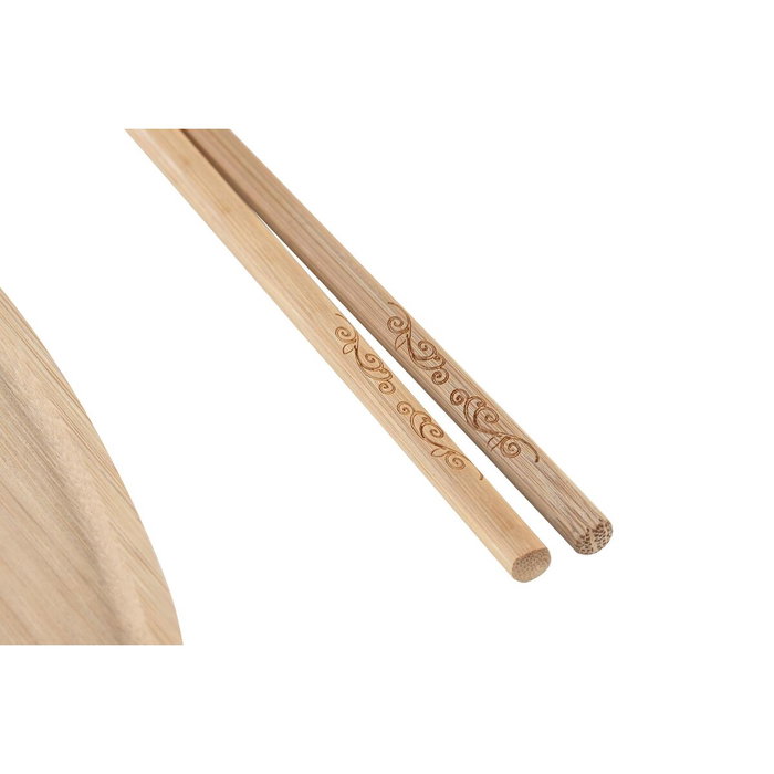 DKD Home Decor Sushi Set 8 Bambú y Cerámica Natural/Blanco DKD Home Decor Sushi Set 8 Bambú y Cerámica Natural/Blanco