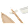 DKD Home Decor Sushi Set 8 Bambú y Cerámica Natural/Blanco