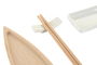 DKD Home Decor Set de 8 Cuencos para Sushi Bambú y Cerámica Natural Blanco 5 x 2 x 8 cm