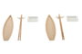 DKD Home Decor Sushi Set 8 Bambú y Cerámica Natural/Blanco