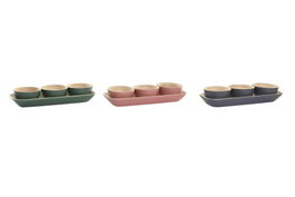 DKD Home Decor Set de 3 Cuencos de Bambú Vermos Surtido