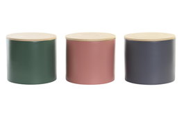 DKD Home Decor Bote Balines Verde Rosa Bambú 18 x 16 x 18 cm (3 Unidades)