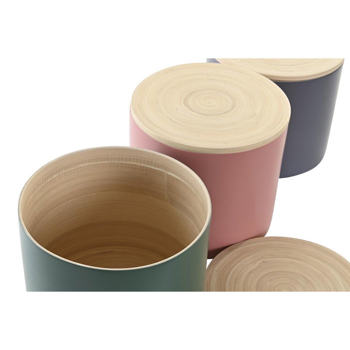 DKD Home Decor Surtido de 3 Botes de Bambú VERMOS 2600 ml