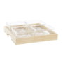 DKD Home Decor Set de Tabla para Aperitivo de Cristal y Bambú 5 Piezas