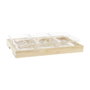 DKD Home Decor Set de Tabla para Aperitivo de Bambú y Cristal