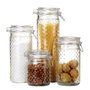 DKD Home Decor Set de 4 Botes de Cristal y Acero Inoxidable 2L