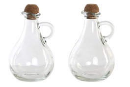 DKD Home Decor Set de Aceitera y Vinagrera de Cristal 230ml
