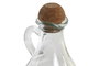 DKD Home Decor Aceitera Vinagrera Transparente Cristal y Corcho 9 x 14.5 x 9 cm Set de 2