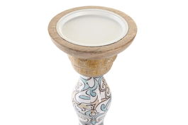 DKD Home Decor Portavela Colonial Marron Multicolor Mango Metal 17 x 52.5 x 17 cm Set 2