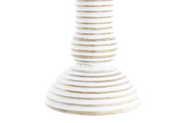 DKD Home Decor Set 2 Portavelas Indio 15 x 15 x 53 cm Natural Blanco Mango Hierro