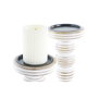 DKD Home Decor Set de 2 Portavelas de Mango y Hierro Acabado Decape