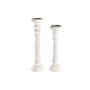 DKD Home Decor Set de 2 Portavelas de Mango y Hierro Acabado Decape