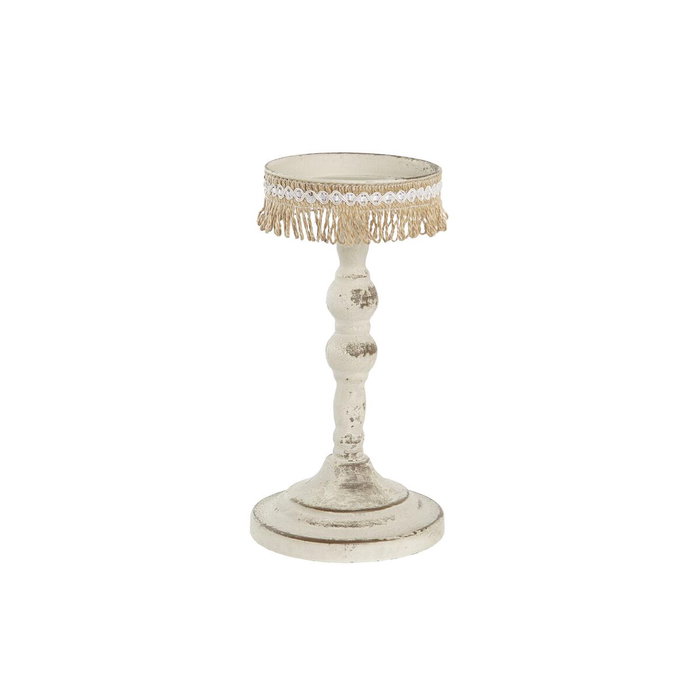 DKD Home Decor Portavelas de Metal Blanco 13x13x25 cm