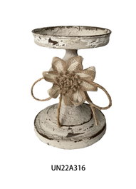 DKD Home Decor Portavelas Neoclásico Blanco Metal 13 x 17.5 x 13 cm