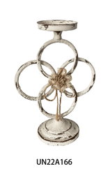 DKD Home Decor Portavela Neoclasico Blanco Metal 24 x 13 x 34 cm