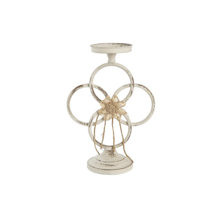 DKD Home Decor Portavelas de Metal Blanco 24x13x34 cm