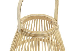 DKD Home Decor Portavela Marron Bambu y Cristal 25 x 56 x 25 cm