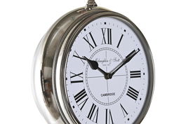 DKD Home Decor Reloj de Pie Tradicional Plateado Natural Aluminio y Mango 36 x 83 x 45 cm