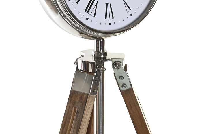 DKD Home Decor Reloj de Pie Tradicional Plateado Natural Aluminio y Mango 36 x 83 x 45 cm