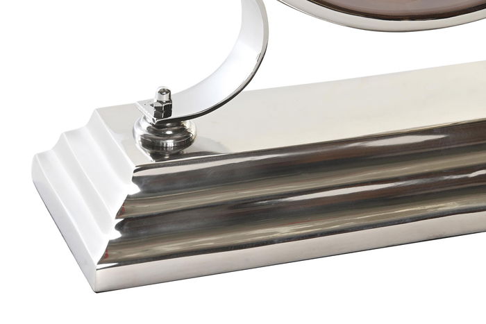 DKD Home Decor Reloj Sobremesa Tradicional Plateado Natural 9.5 x 33 x 30 cm Aluminio