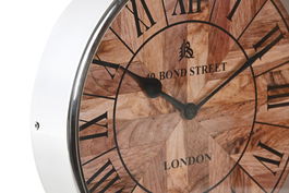 DKD Home Decor Reloj Sobremesa Tradicional Plateado Natural 9.5 x 33 x 30 cm Aluminio