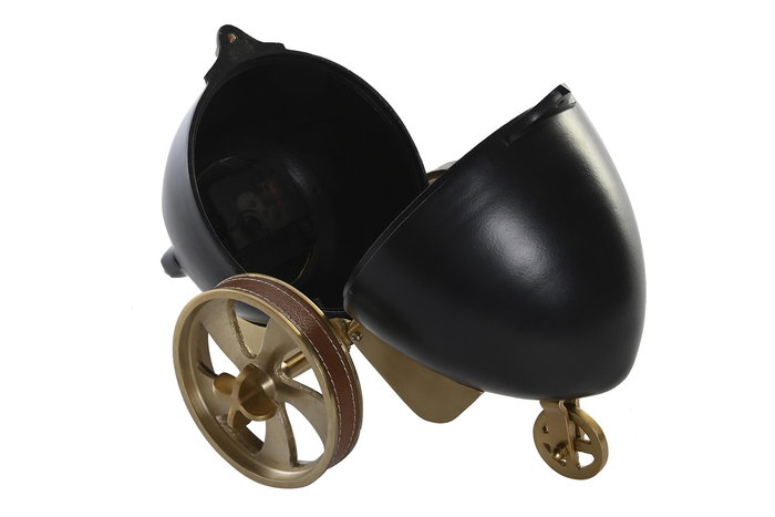 DKD Home Decor Reloj Sobremesa Colonial Negro Dorado Aluminio Resina 20.5 x 21.5 x 20.5 cm