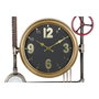 DKD Home Decor Reloj de Pared de Hierro y Cristal Dorado