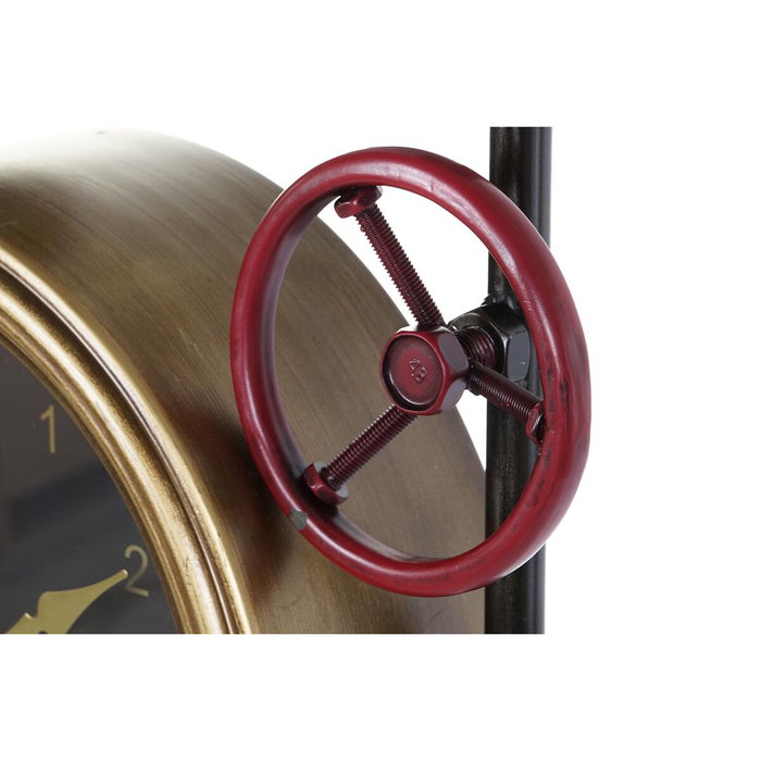 DKD Home Decor Reloj de Pared de Hierro y Cristal Dorado