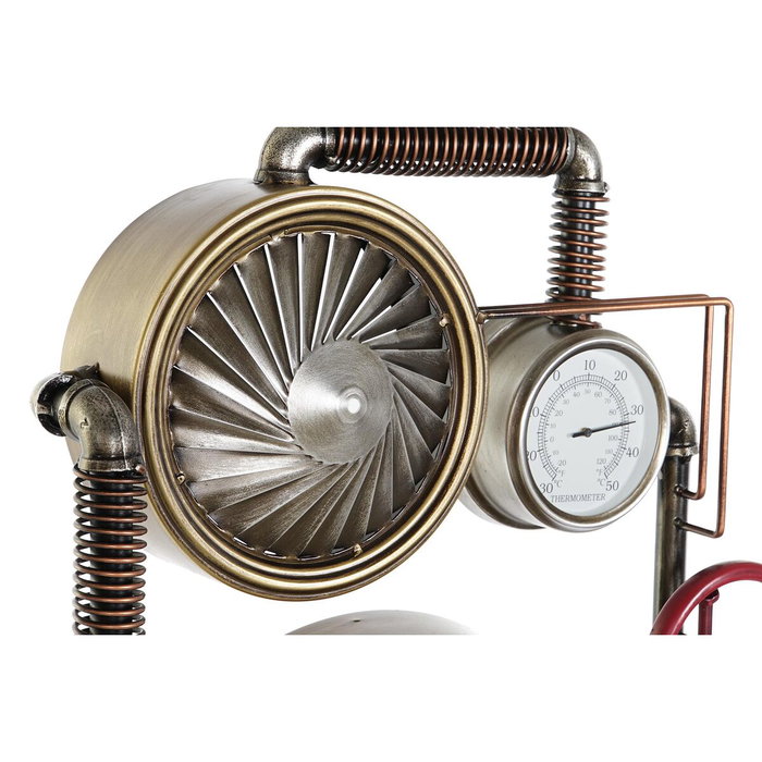 DKD Home Decor Reloj de Pared de Hierro y Cristal Dorado