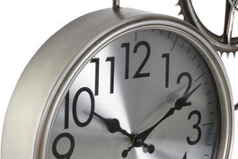 DKD Home Decor Reloj de Pared Loft Dorado Plateado Hierro Cristal 50 x 62 x 7 cm (2 Unidades)