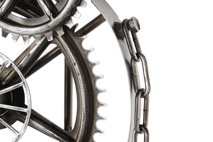 DKD Home Decor Reloj de Pared Loft Dorado Plateado Hierro Cristal 50 x 62 x 7 cm (2 Unidades)