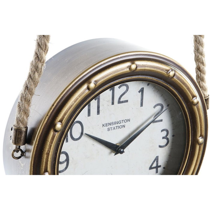 DKD Home Decor Reloj de Pared Vintage Dorado Negro 8 x 50 x 28.5 cm (2 Unidades)