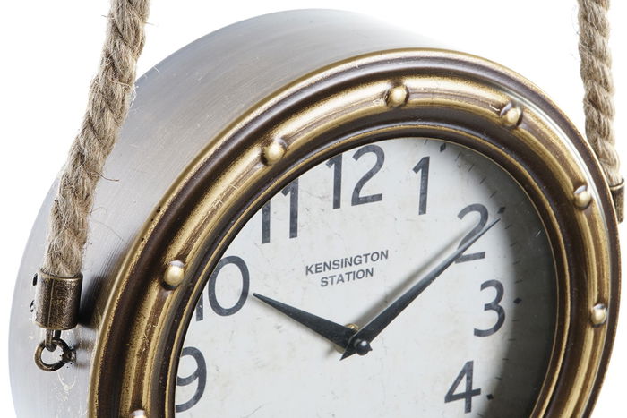 DKD Home Decor Reloj de Pared Vintage Dorado Negro 8 x 50 x 28.5 cm (2 Unidades)