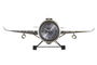 DKD Home Decor Reloj Sobremesa Loft Dorado Plateado Avion 23 x 14 x 42 cm (2 Unidades)