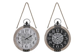 DKD Home Decor Reloj de Sobremesa Mandala Negro y Blanco 40x6,5x50 cm