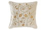 DKD Home Decor Cojin Shabby Dorado 45 x 45 x 10 cm Poliester con Flores