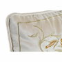 DKD Home Decor Cojín de Poliéster con Flores Bordadas Dorado