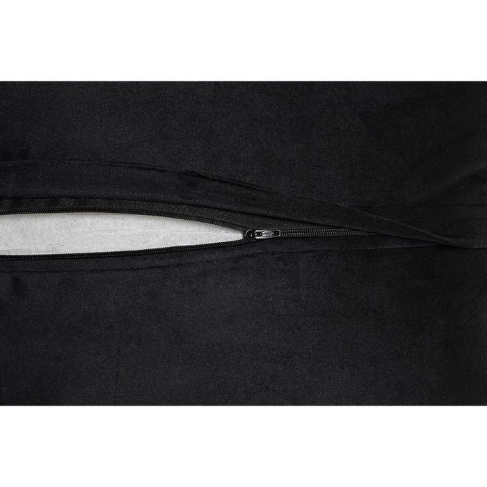 DKD Home Decor Cojín de Poliéster con Bordado Negro y Dorado 45x10x45 cm