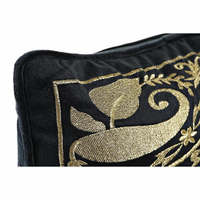DKD Home Decor Cojín de Poliéster con Bordado Negro DKD Home Decor Cojín de Poliéster con Bordado Negro