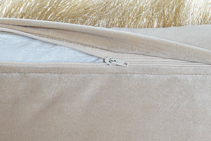 DKD Home Decor Cojin Moderno de Poliester con Flecos y Cremallera Oculta 10 x 30 x 50 cm