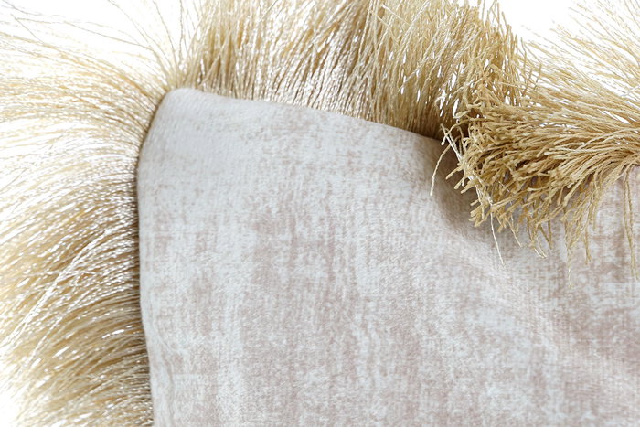 DKD Home Decor Cojin Moderno de Poliester con Flecos y Cremallera Oculta 10 x 30 x 50 cm