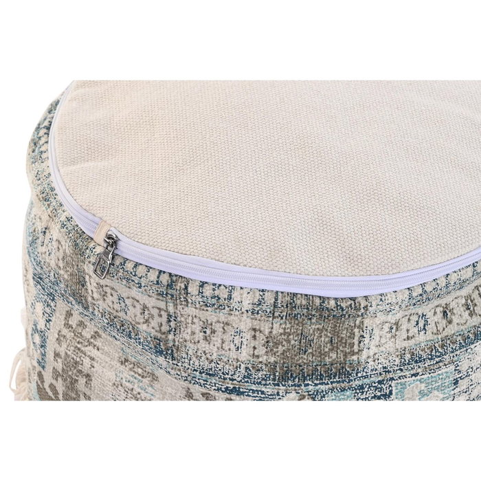 DKD Home Decor Cojín de Suelo Algodón 40x40x40 Flecos Azul