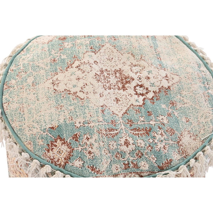DKD Home Decor Cojín de Suelo Algodón 46x46x37 Flecos Verde