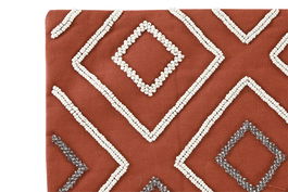 DKD Home Decor Funda Cojín Terracota 50 x 50 cm Algodón y Poliéster con Cremallera