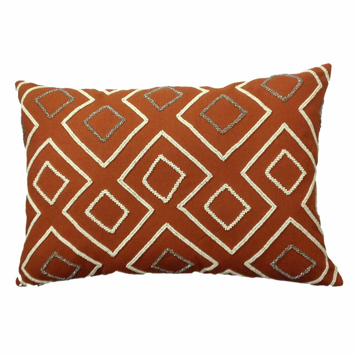 DKD Home Decor Funda Cojín Algodón 60x40 cm Geométrico Terracota DKD Home Decor Funda Cojín Algodón 60x40 cm Geométrico Terracota