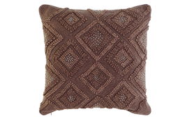 DKD Home Decor Funda Cojin Marron 1 x 50 x 50 cm Algodon Polyester