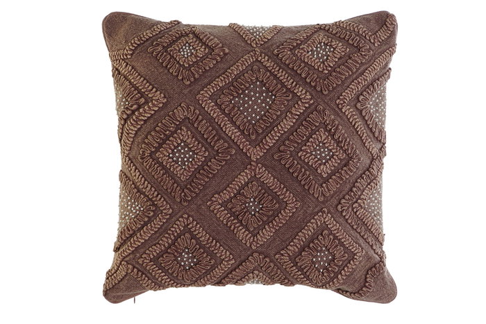 DKD Home Decor Funda Cojin Marron 1 x 50 x 50 cm Algodon Polyester DKD Home Decor Funda Cojin Marron 1 x 50 x 50 cm Algodon Polyester