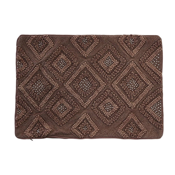 DKD Home Decor Funda Cojín Algodón 60x40x1 cm Rombos Marrón