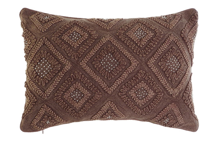 DKD Home Decor Funda Cojín Marrón Algodón Poliéster 40 x 60 cm DKD Home Decor Funda Cojín Marrón Algodón Poliéster 40 x 60 cm